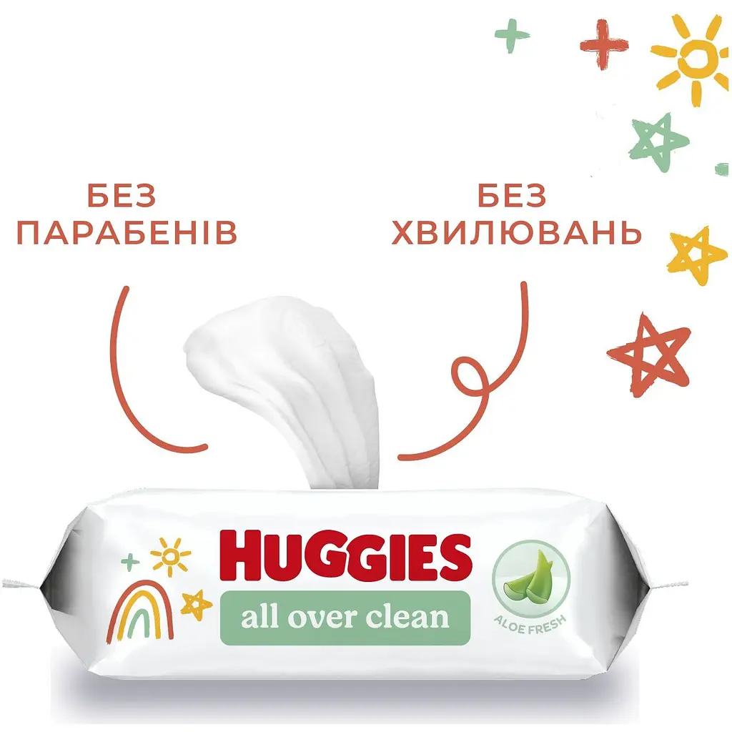 Набір вологих серветок Huggies All Over Clean 560 шт. (10 уп. х 56 шт.) - фото 8