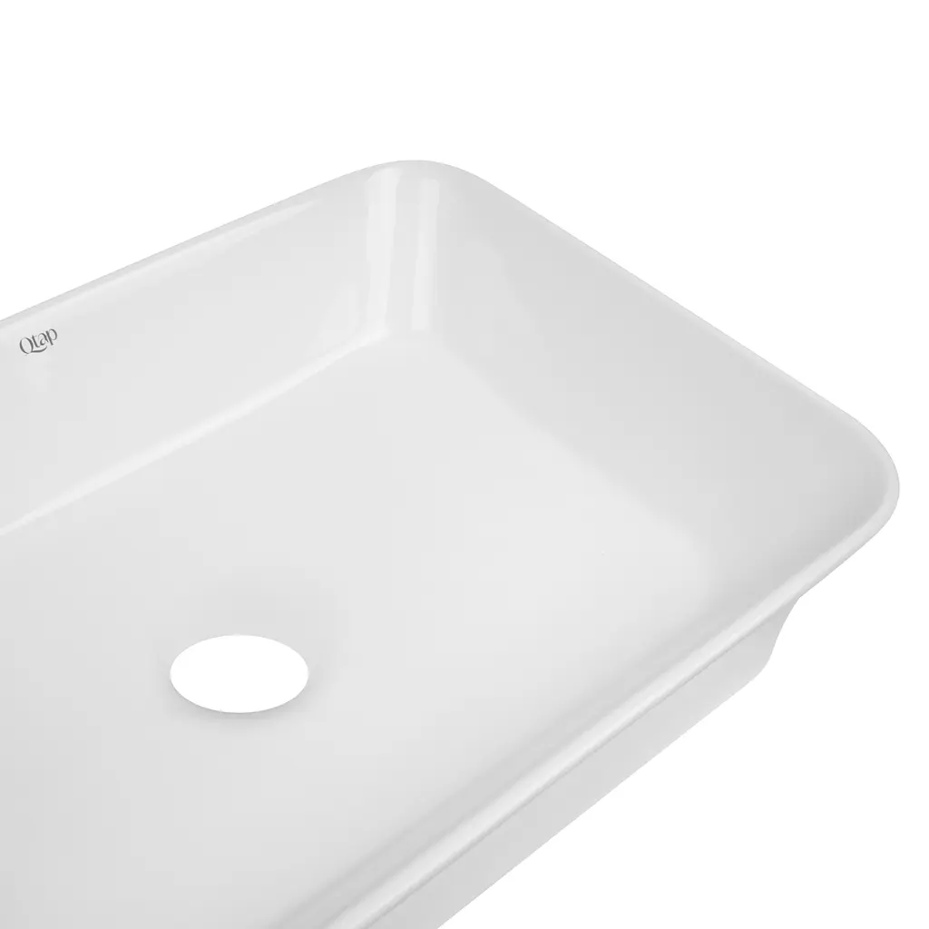 Умивальник накладна Qtap Virgo N прямокутна без донного клапана White QT18116308W, Білий - фото 5