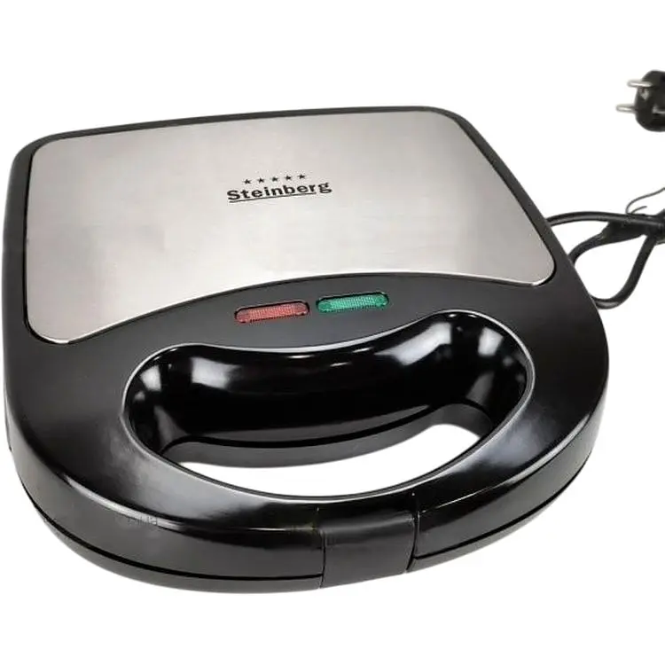 Сендвичница-мультипекарь Steinberg ST-779, 4 в 1 (гриль, бутербродница, вафельница, орешница) с защитой от перегрева с системой блокировки ручки и возможностью вертикального хранения мощностью 1200 Вт серая - фото 2