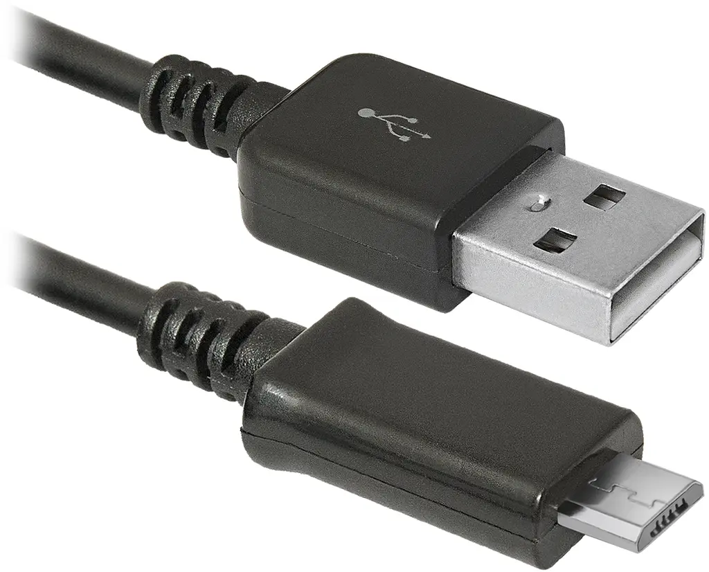 Кабель USB 2.0 AM-micro BM, 1.0 м, чорний, USB08-03H Defender - фото 2