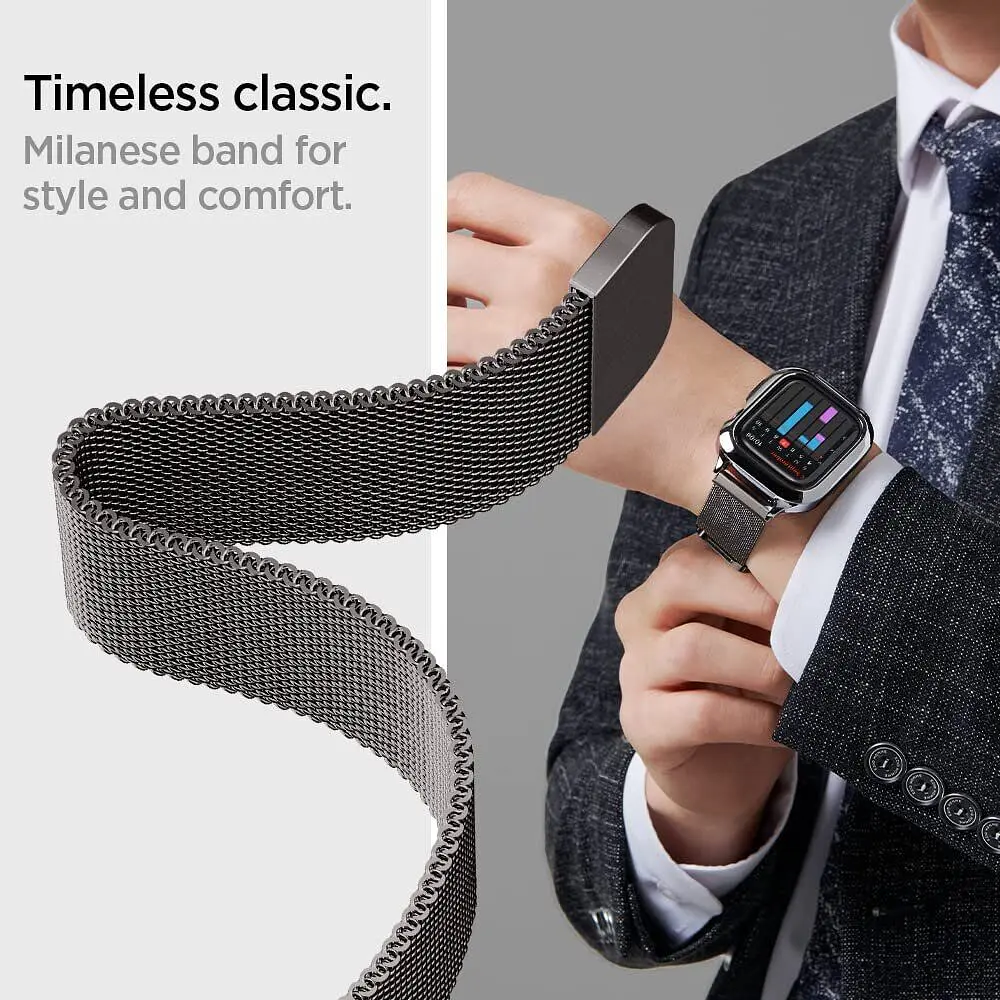 Чохол-ремінець Spigen Metal Fit Pro для Apple Watch 44/45mm Graphite (ACS04585) - фото 15