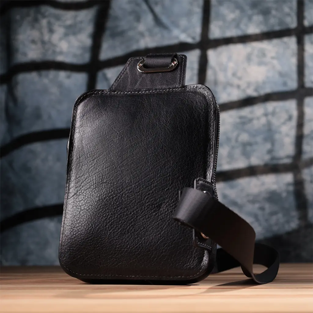 Сумка бананка Grande Pelle 22879 15,5х20,5х3,5 см Чорний - фото 9