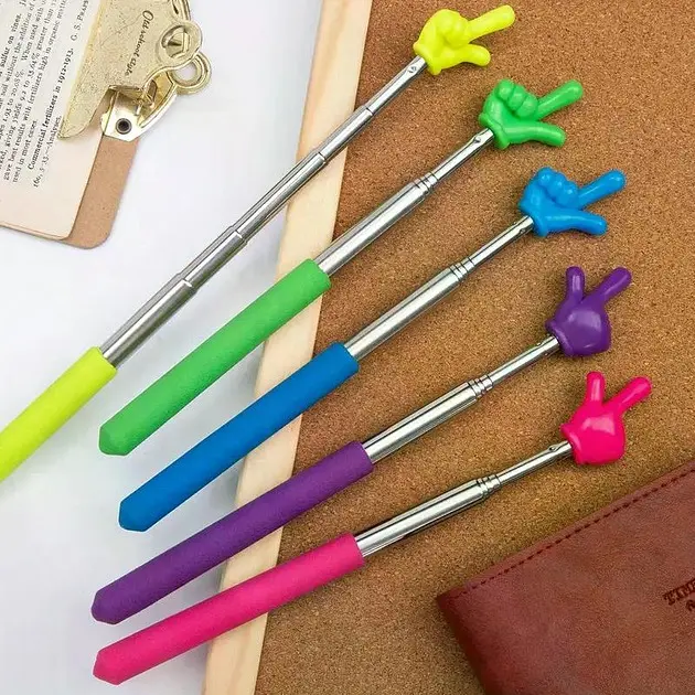 Указка палець телескопічна Pick me пікмі паличка висувна Рука 21-69 см UKC жовтий неон - фото 7
