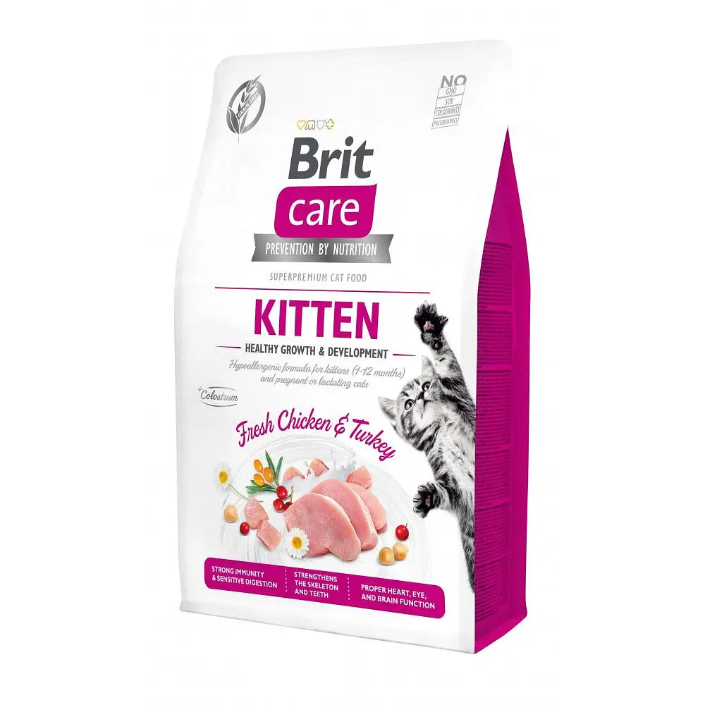 Сухий корм Brit Care Cat GF Kitten HGrowth & Development для кошенят, здоровий ріст і розвиток 2 кг (арт.171278)