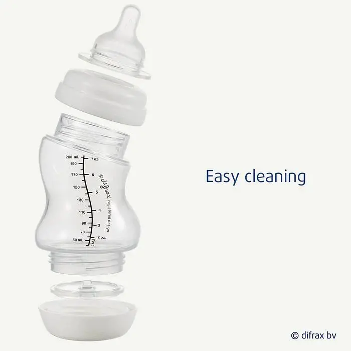 Скляна антиколікова пляшечка Difrax S-bottle Wide Blue з силіконовою соскою 310 мл (737FE Blue) - фото 2