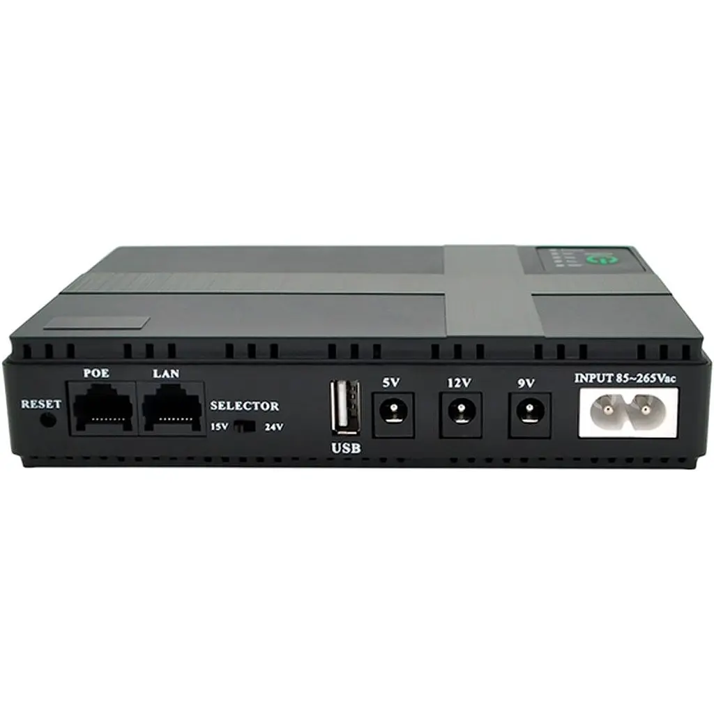 Источник бесперебойного питания (ИБП) для роутера Merlion MINI DC1018P DC-5V/9V/12V 18W 10400mAh Black [153365] - фото 2