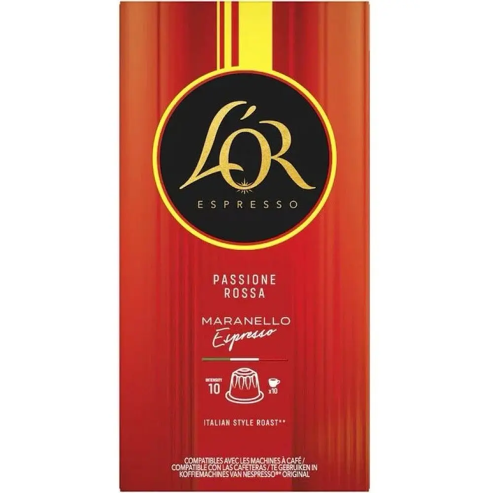Набор кофе в капсулах L'OR Passione Rossa Espresso Maranello 100 капсул (10 п. х 10 шт.) - фото 2