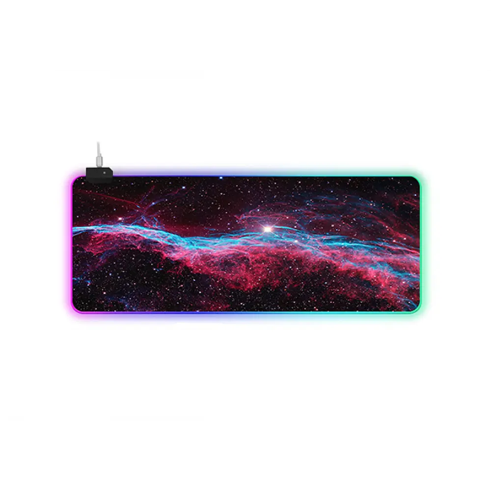 Ігрова поверхня для комп'ютерної миші та клавіатури RGB з підсвічуванням UKC килимок на стіл нековзний 80х30 см G-615