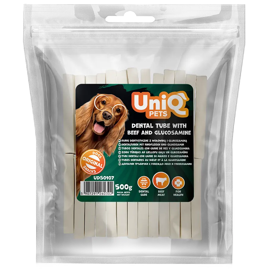 Ласощі для собак UniQ PETS Палички для зубів з яловичиною та глюкозаміном, 500 г - фото 4