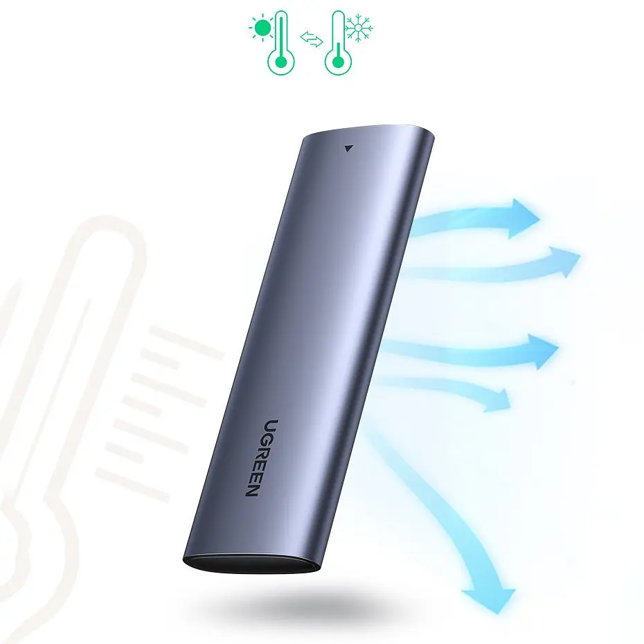 Зовнішня кишеня для SSD M.2 (NVME) M-KEY UGREEN 3.1 GEN2 CM400 сіра - фото 5