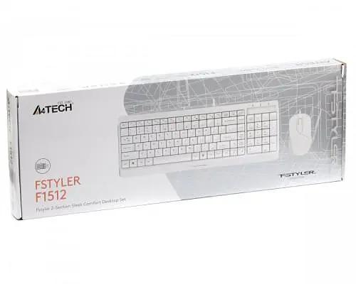 Комплект A4Tech Fstyler Sleek Multimedia Comfort F1512, White, клавіатура+миша, USB - фото 5