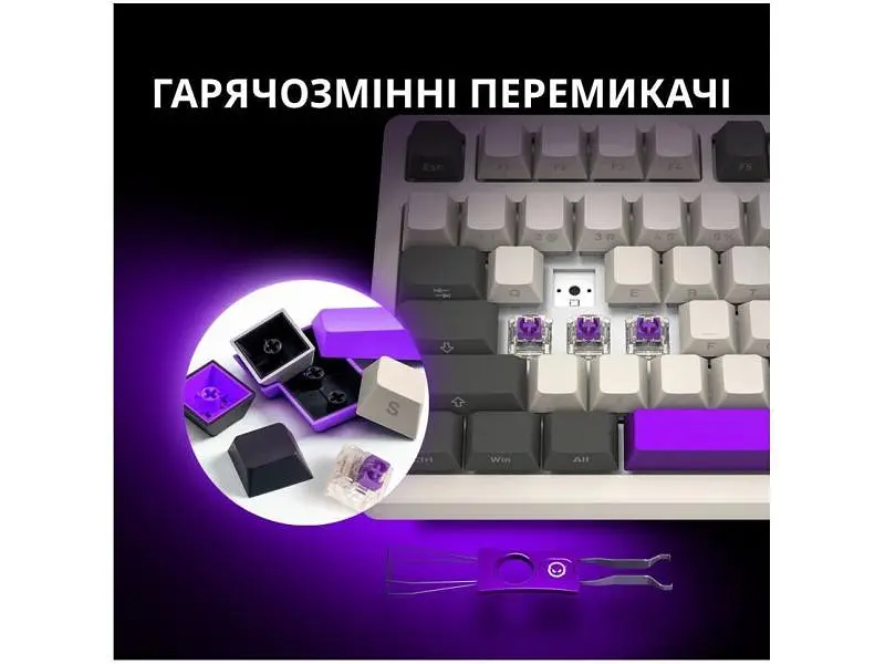 Клавіатура Lorgar KBP70TKLW Pro Wireless TKL EN Black Red (LRG-KBP70TKLW-BK-US) - фото 5