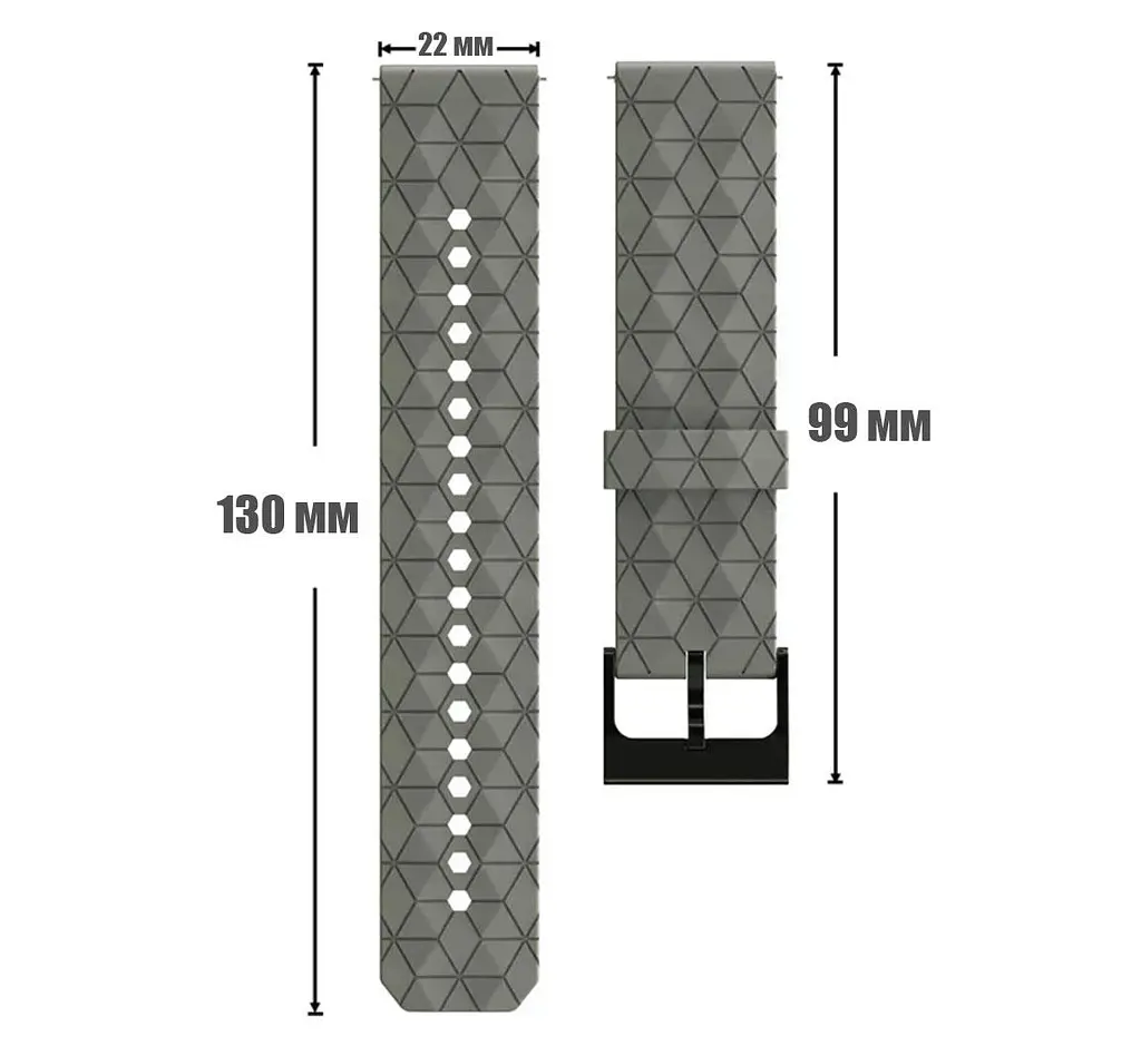 Ремінець Primolux Dimond силіконовий для годинника Samsung Galaxy Watch 46 mm SM-R800 - Grey - фото 5