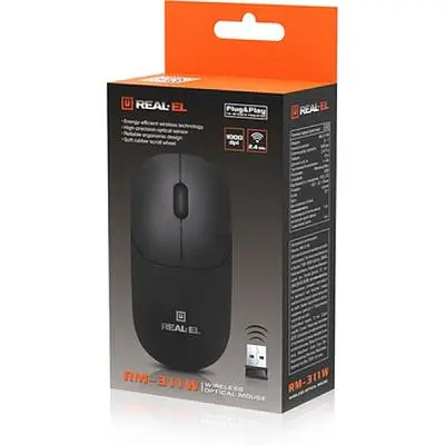 Комп'ютерна мишка Real-El RM-311W Wireless Black (EL123200041) - фото 9