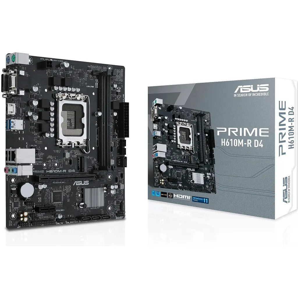 Материнская плата PRIME H610M-R D4-SI s1700 H610 2xDDR4 M.2 HDMI D-Sub DVI mATX White BOX WITH Asus teh0019050 - фото 9