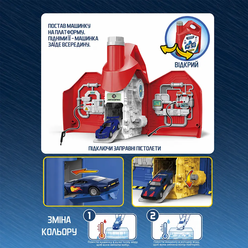 Ігровий набір Techno Drive Engine Oil - Автосервіс з мінімоделлю Зміни Колір (в асортименті) (SK-122SKS) - фото 6