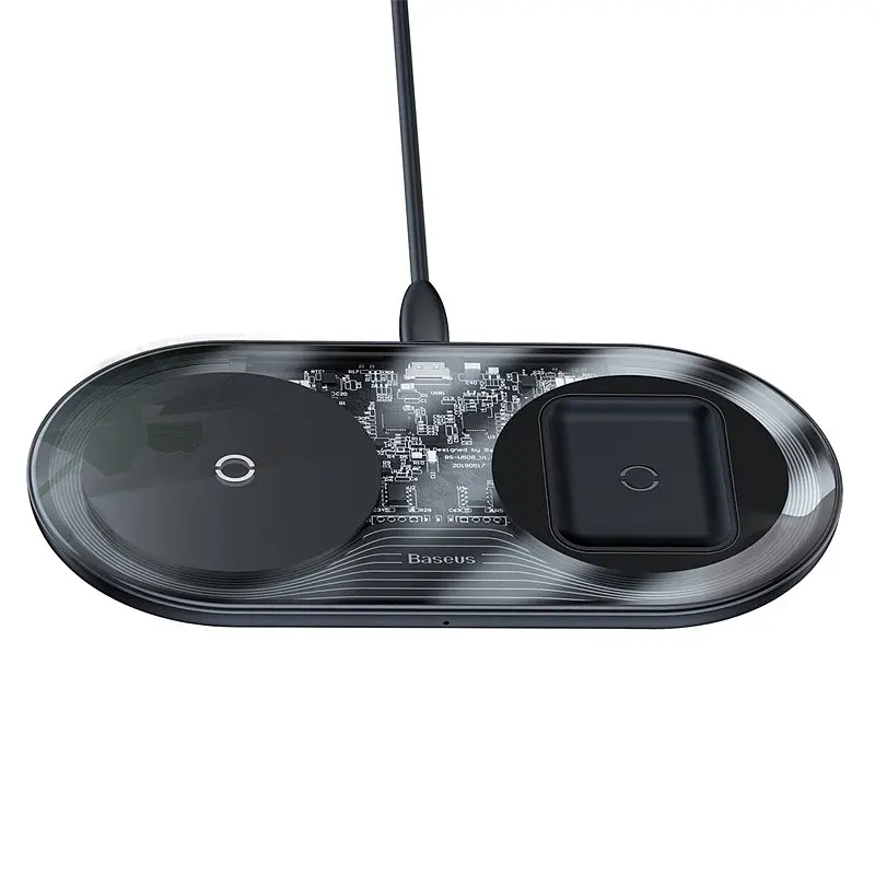 Зарядное устройство BASEUS Simple 2-in-1 Wireless Charger 18W Max (WXJK-01) черный - фото 4