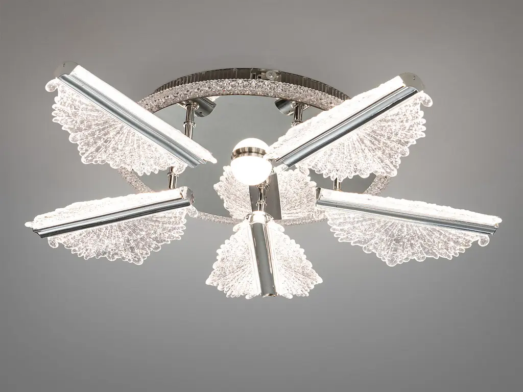 Світлодіодна люстра Diasha S25106/5HR LED 3color для спальні, кухні та вітальні, димер, пульт, 60 W, 58 см, 10-18m² - фото 4