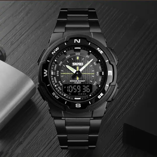 Наручний годинник чоловічий 1370BKBK Black-Black Skmei acs0030789 - фото 4