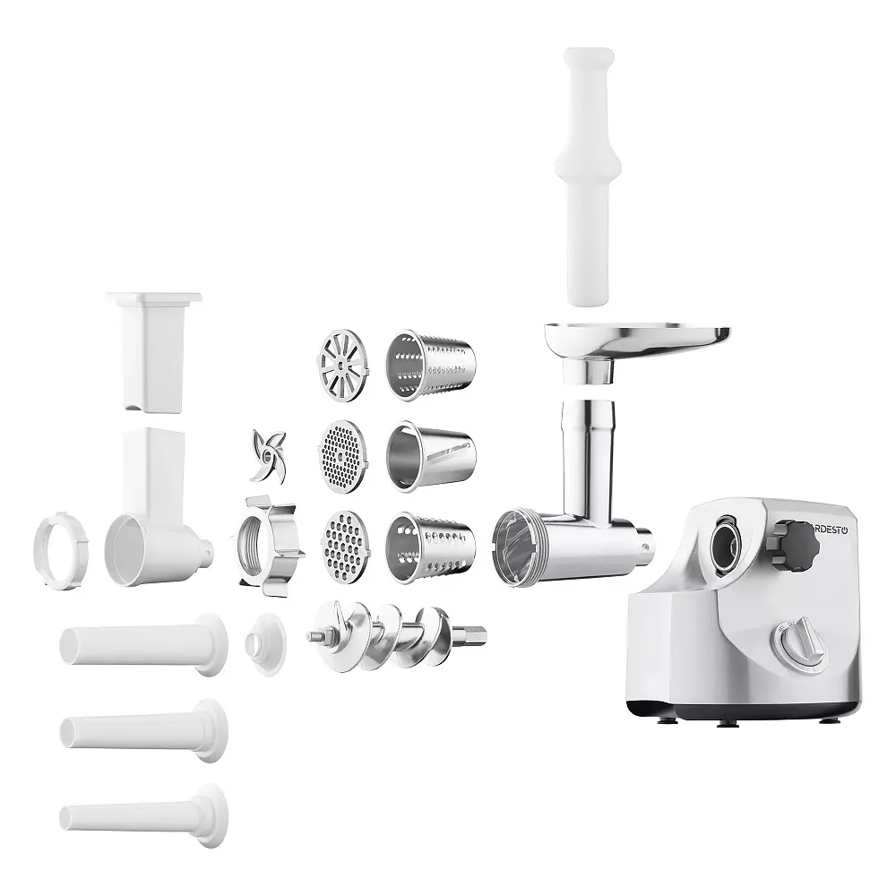 М'ясорубка Ardesto MGA-3000W, Inox, 3000Вт, 4 диски, соковижималка для томатів та ягід, насадки домашніх ковбасок та кеббе, реверс, 2.6кг/хв - фото 2