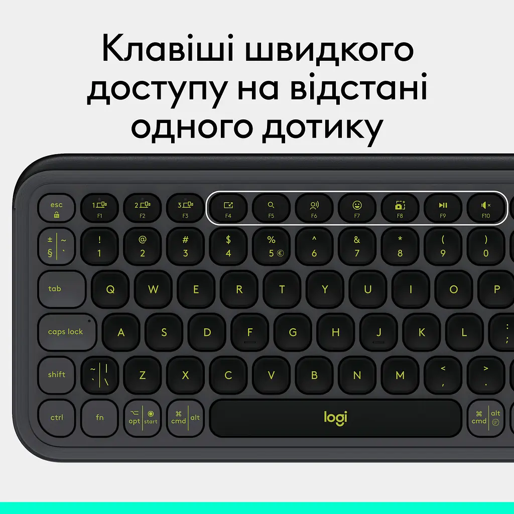 Клавиатура Logitech POP Icon Keys Bluetooth UA Graphite (920-013157) [118957] - фото 13