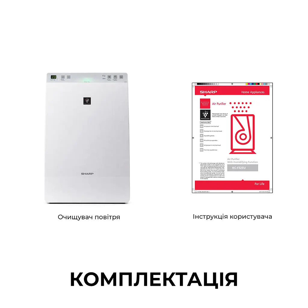Очищувач повітря з функцією зволоження Sharp KC-F32EUW - фото 8