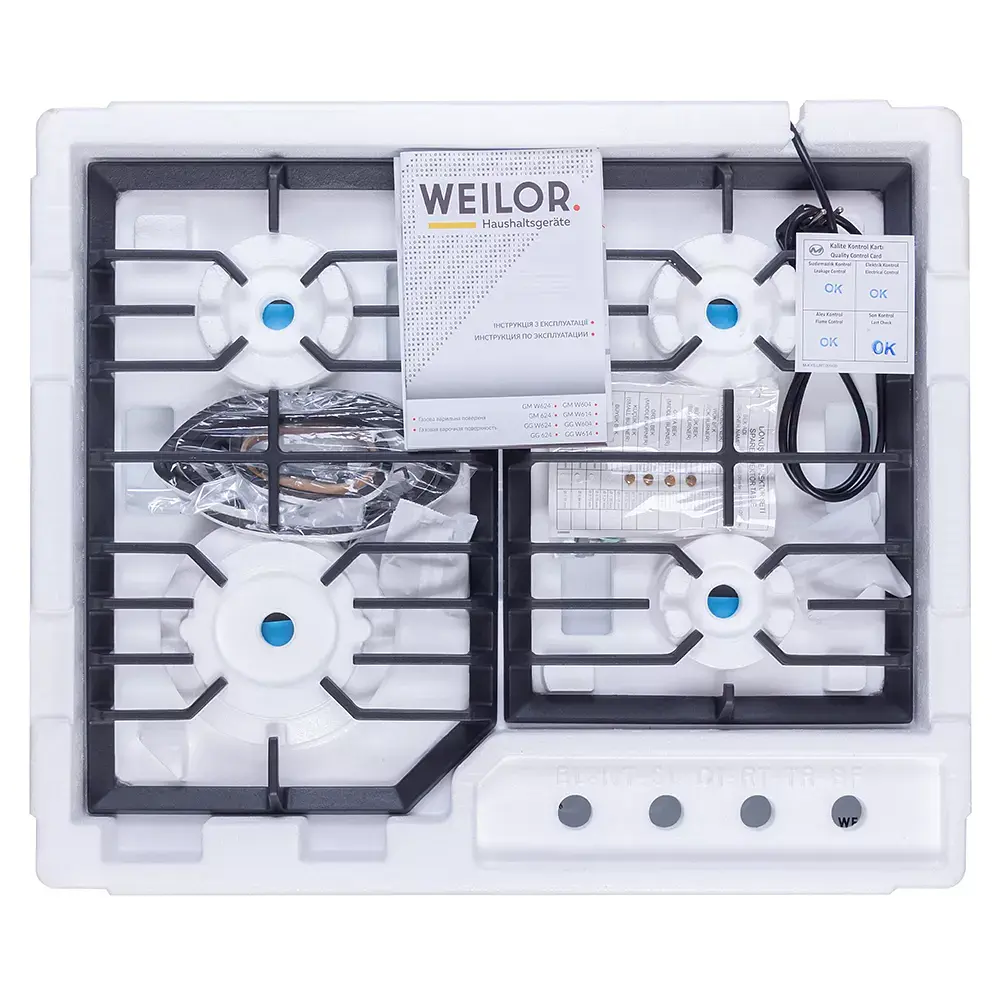 Поверхность газовая на металле Weilor GM 624 WH - фото 12