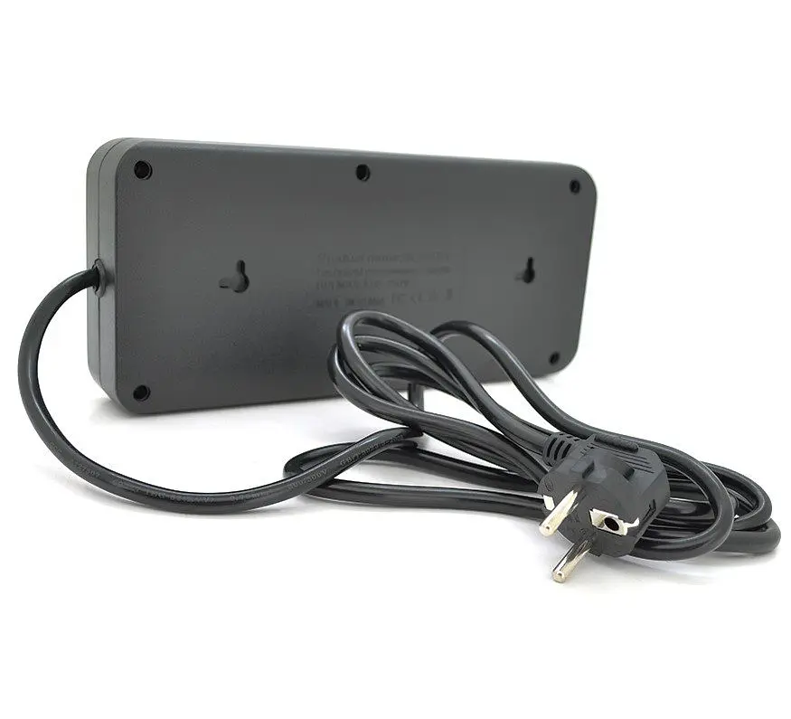 Мережевий фільтр подовжувач Voltronic F-33, 6 розеток EU, 2 м, 3х0,75 мм, 2500 W, Black - фото 2