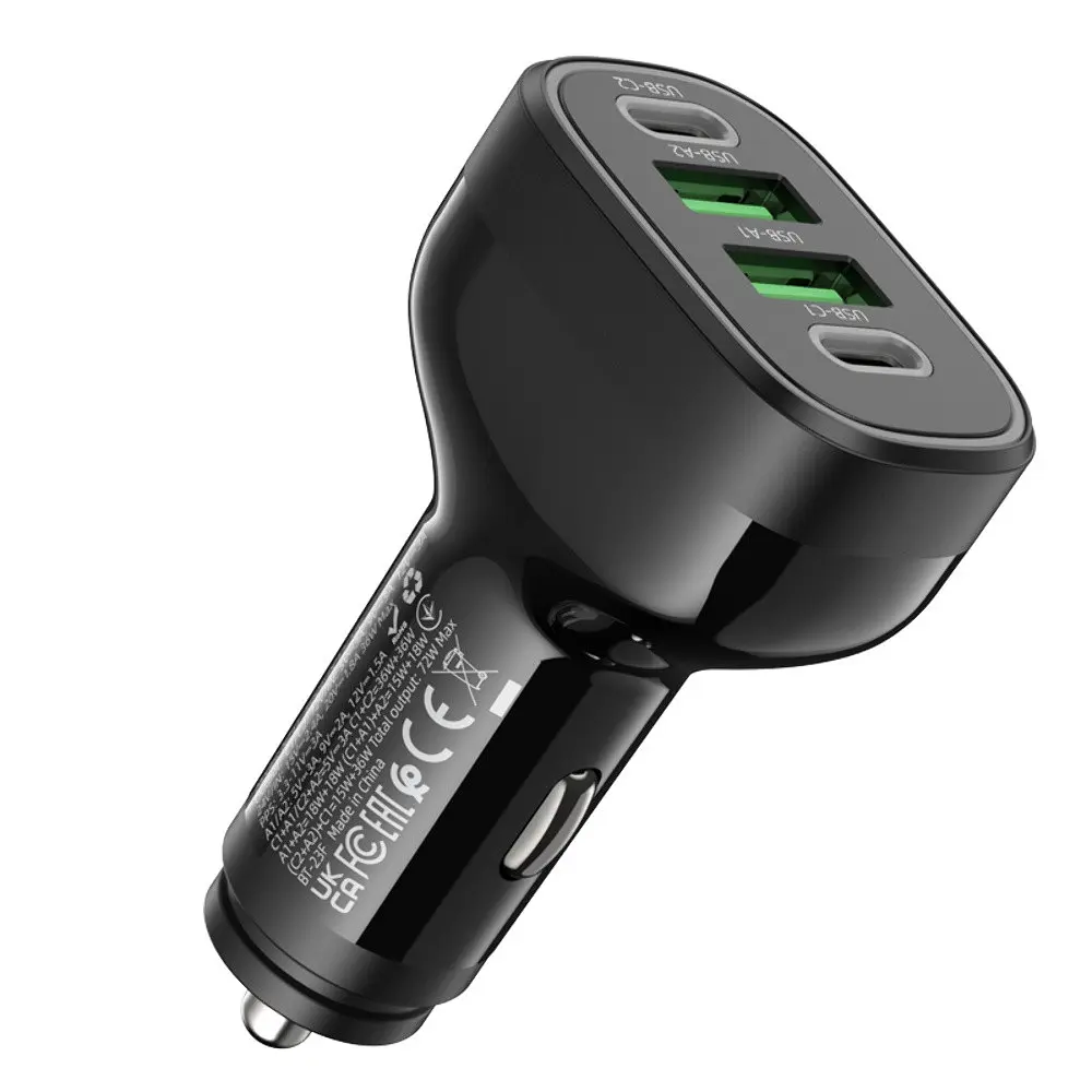 Автомобільний зарядний пристрій Hoco NZ11 2USB/2Type-C PD 72W чорний - фото 6