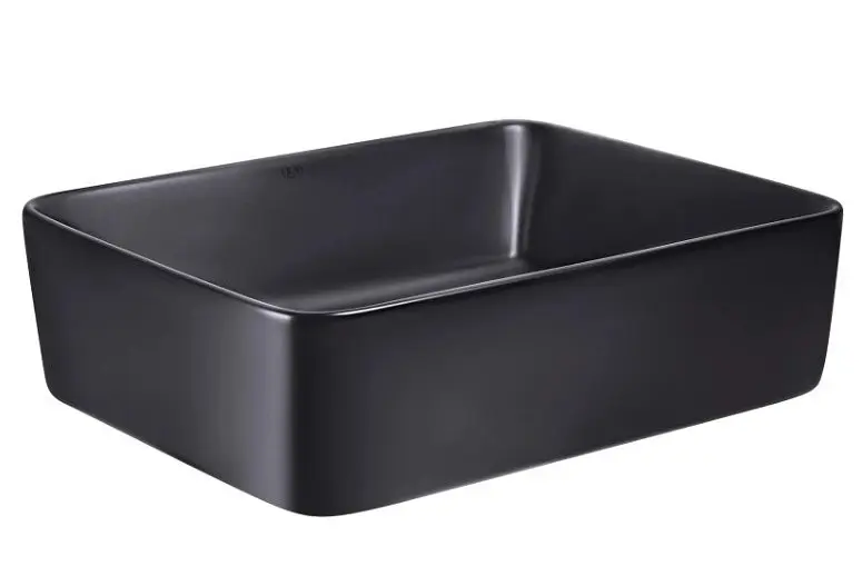 Комплект Qtap Tern: Раковина накладная прямоугольная 480х370х135 мм Matt Black + Донный клапан PU03 (QT172074MBMBN47300) - фото 3