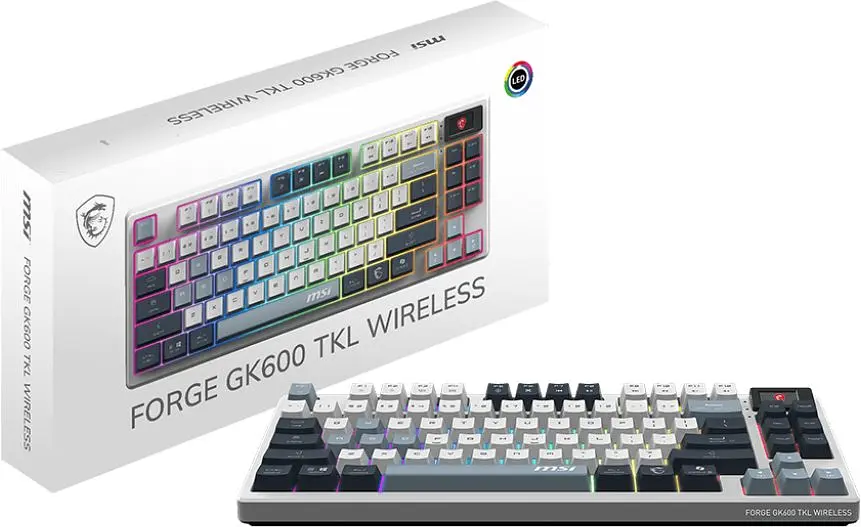 Клавіатура ігрова MSI FORGE GK600 UA SKY White KTT HiFi Linear Hot-Swappable Switches, USB Wi-Fi - фото 4
