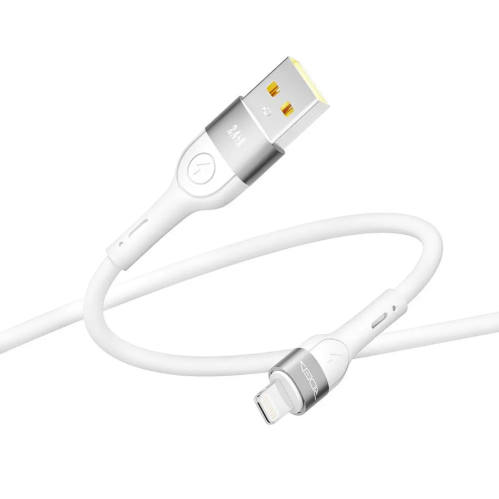 Кабель для зарядки USB Ridea RC-XS51 X-Silicone USB-Lightning 12W 5V/2.4A 1.2 м Белый - фото 6
