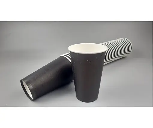 Склянка паперова 500 мл (16oz) "БЕЛО ЧОРНИЙ" Маестро (35 шт.)