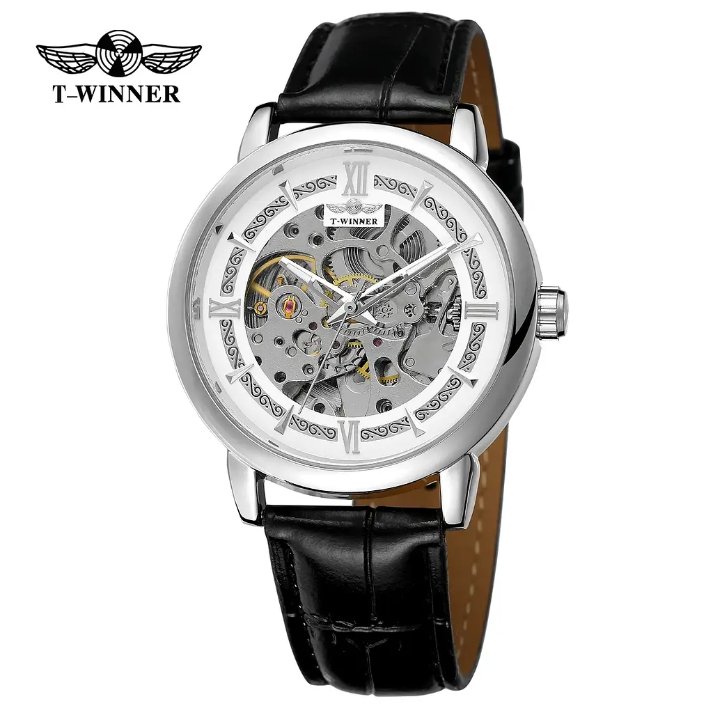 Forsining 8173 Silver-White Leather - фото 1