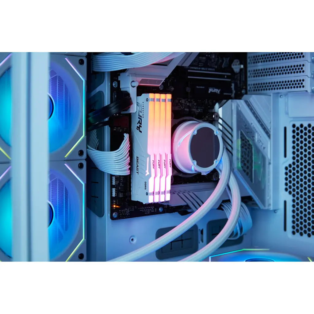 Модуль пам'яті для комп'ютера DDR5 32GB (2x16GB) 6000 MHz Beast RGB EXPO White Kingston Fury (ex.HyperX) (KF560C36BWE2AK2-32) - фото 5
