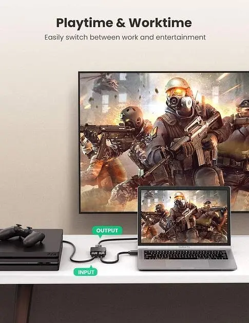 Сплиттер UGREEN 2в1 HDMI Switcher 4K@60Hz CM217 (50966) - фото 3