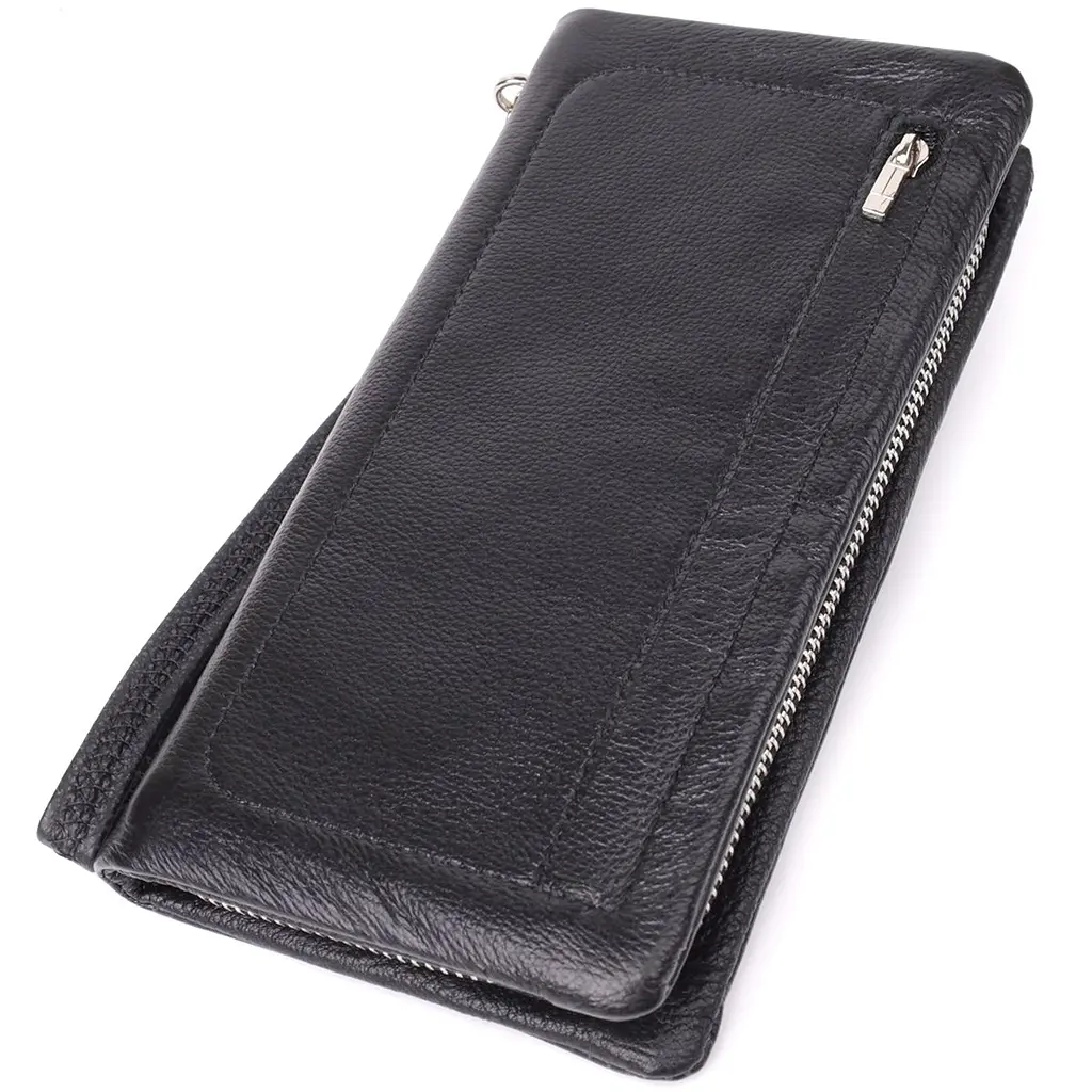 Жіночий шкіряний гаманець-клатч із відділенням під телефон ST Leather 23101 чорний - фото 11