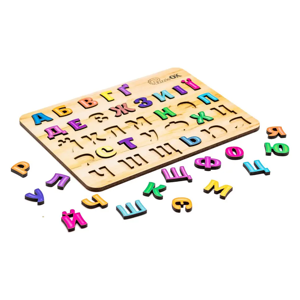 Розвиваюча іграшка PuzzleOK Абетка Арт-11229, 33 елемента A4 дерев'яна - фото 2