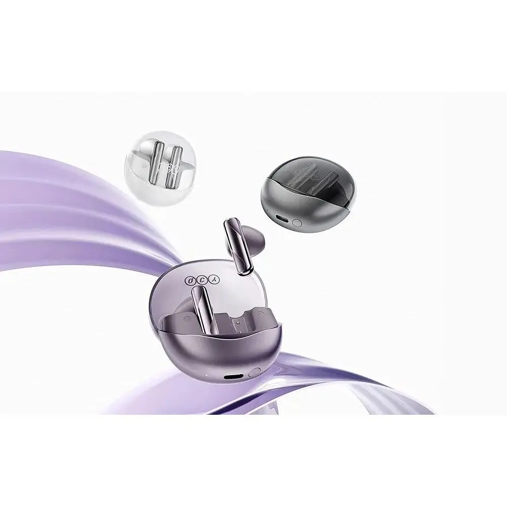 Бездротові навушники QCY AilyBuds Clear T32 Headphones фіолетові - фото 4