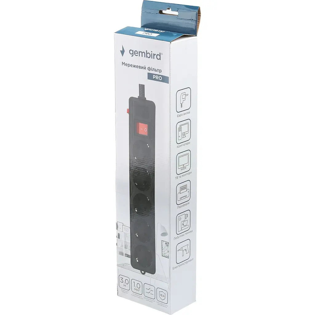Мережевий фільтр Gembird SPG5-G-10B-PRO Black [142520] - фото 4