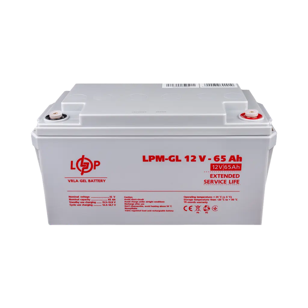 Акумулятор гелевий LPM-GL 12V - 65 Ah - фото 2