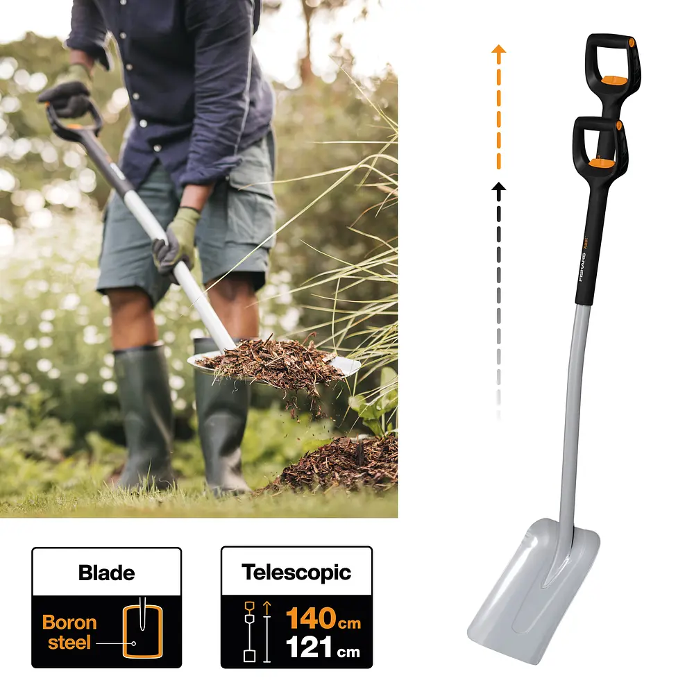 Лопата совкова універсальна телескопічна Fiskars Xact™ 121-140 см (1066734) - фото 3