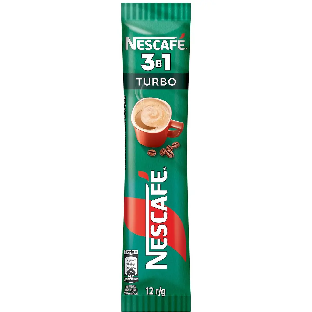 Набір: Кавовий напій Nescafe 3 в 1 Turbo стік 12 г x 24 шт. - фото 3