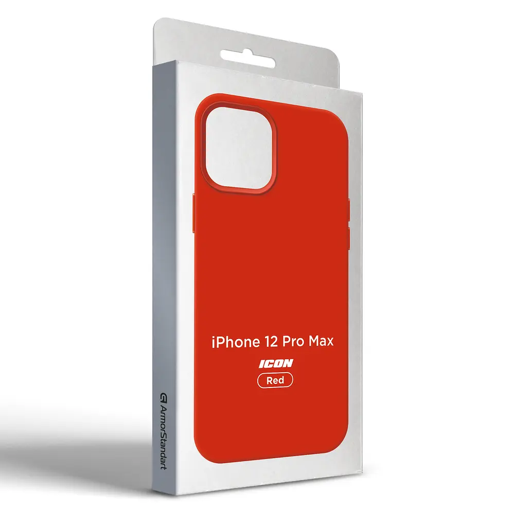 Силиконовый чехол для Apple iPhone 12 Pro Max, ICON2 Case, красный, противоударный, панель, защита всего корпуса, матовая поверхность Soft Touch, выступает над дисплеем, совместим с защитными стеклами и пленками, с микрофиброй, ArmorStandart (ARM60576) - фото 9