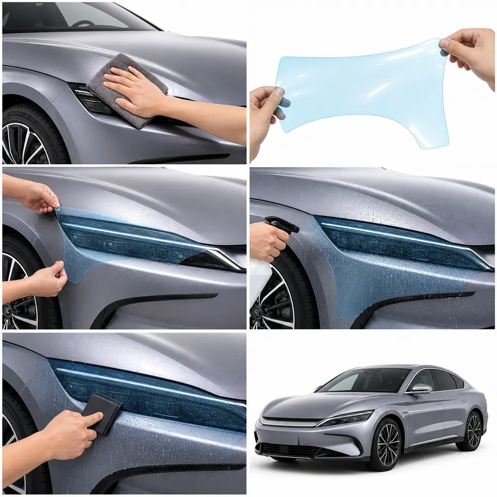 Антигравійна захисна бронеплівка за лекалами для BYD Han II 2020-2022 - повний кузов - фото 2