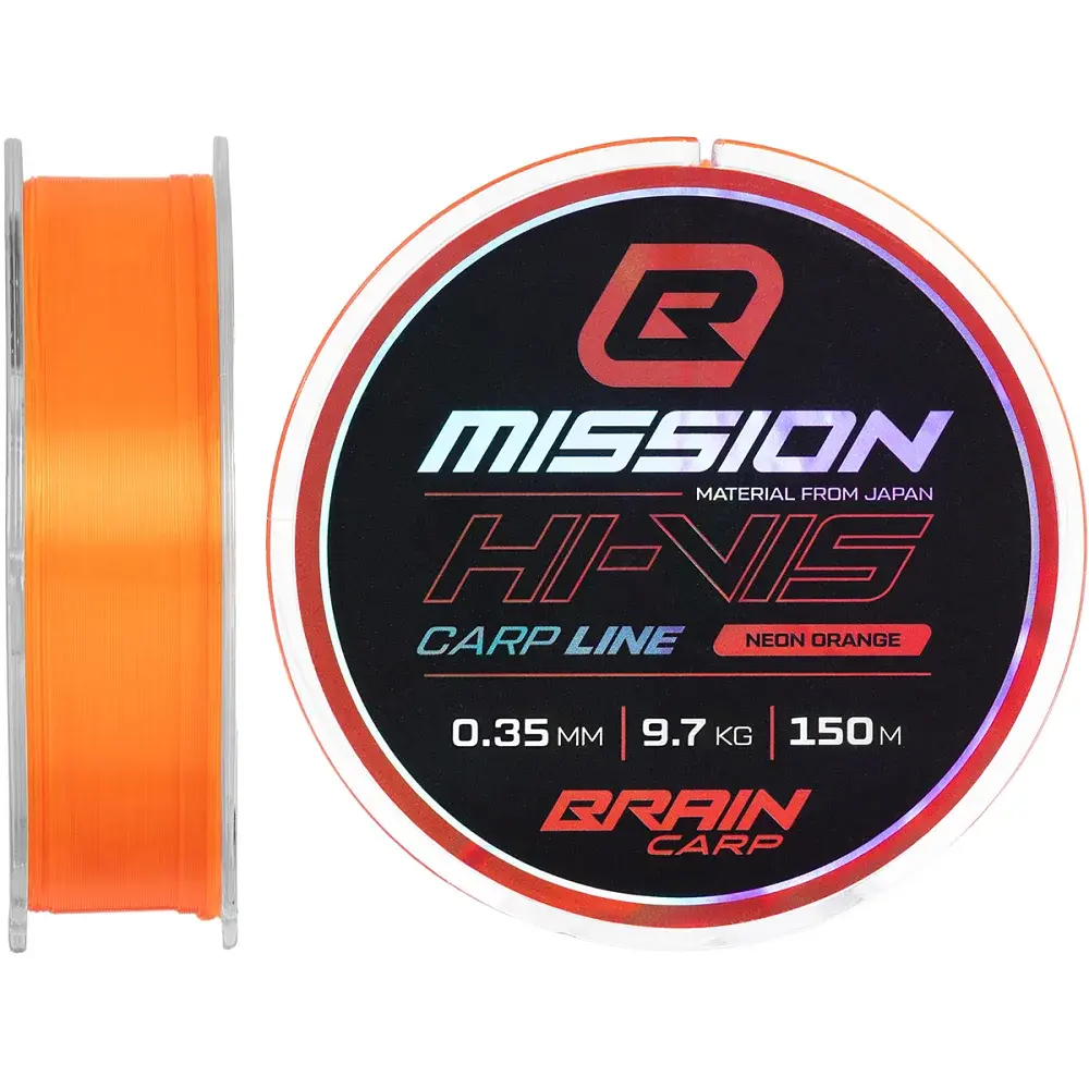 Волосінь Brain Mission Carp Line (Neon Orange) 150m 0.35mm 9.7kg