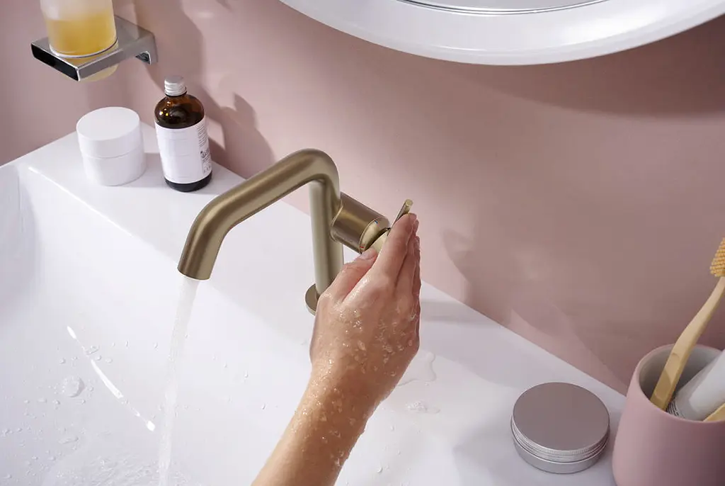 Змішувач для умивальника Hansgrohe Tecturis S CoolStart EcoSmart+ з д/к push-open brushed bronze 73320140 - фото 2