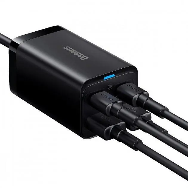 Мережевий зарядний пристрій Baseus GaN3 Pro Desktop Fast Charger 2Type-C+2USB 100 W CCGP000101 Black - фото 6