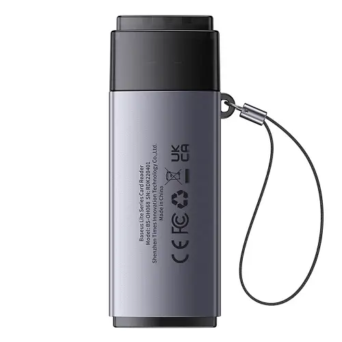Кардридер USB Lite, Grey, USB 3.0 - microSD / SD (WKQX060013) Baseus teh0028490 - фото 3