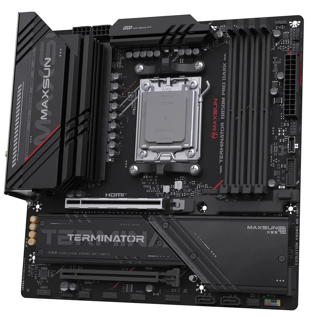 Материнська плата Maxsun Terminator B850M PRO DARK WIFI (MS-Terminator B850M PRO DARK WIFI) (Socket AM5, AMD B850, Micro-ATX) - фото 2